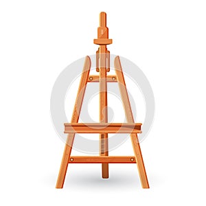 Wooden easel upright support used for displaying or fixing painting
