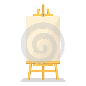 Wooden easel vector isolated. Blank paper board