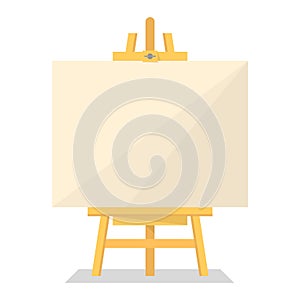 Wooden easel vector isolated. Blank paper board