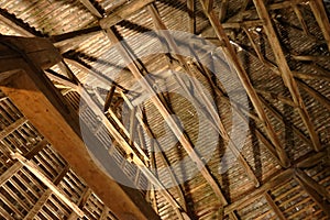 Wooden eaves of Axente Sever Church, Romania