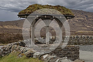 Wooden eco friendly seating out in the countryside