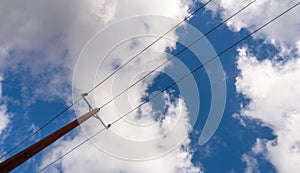 Wooden Electricity Pole and Lines from England