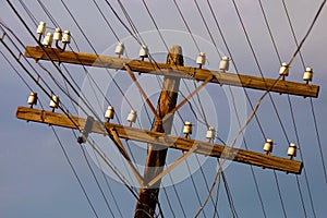 Wooden electricity post