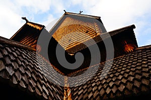 Wooden elements of the stave church, Norway