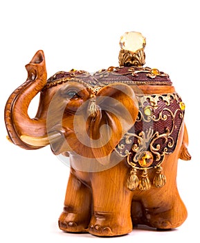 Wooden elephant figurine