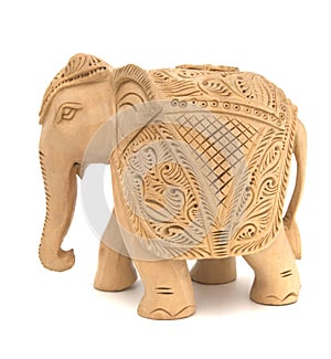 Wooden elephant sculpture photo