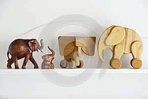 Wooden elephant sculpture