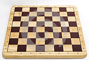 Wooden empty chess board