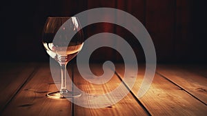 wooden empty wine glass