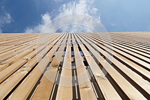 wooden facade modern perspective