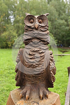 Wooden fairy tale owl