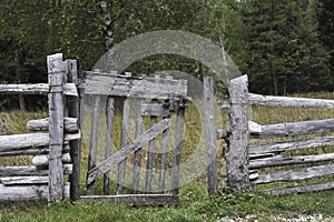 Wooden fence for animals