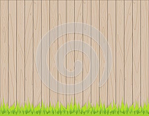 Wooden fence background with grass