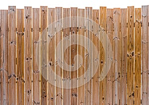 Wooden fence classic style isolated on white background.