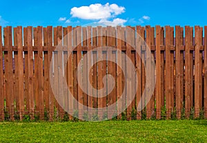 Wooden fence in a country house