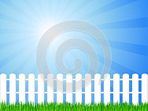 Wooden fence and grass