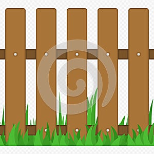 Wooden fence with grass type one.