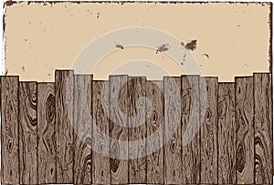 Wooden fence with grunge background.