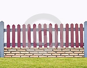 A wooden fence isolated on white including clipping path