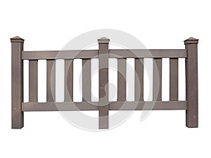 Wooden fence at ranch isolated over white