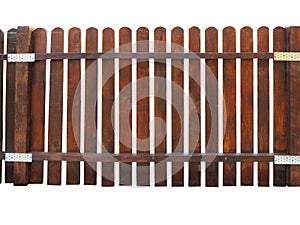 Wooden fence at ranch isolated over white