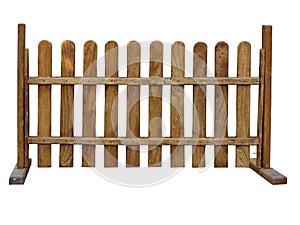 Wooden fence at ranch isolated on white background