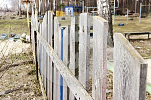 Wooden fence on a residental terrace