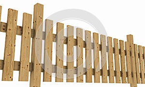Wooden Fence on White