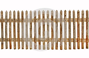 Wooden fence on white background