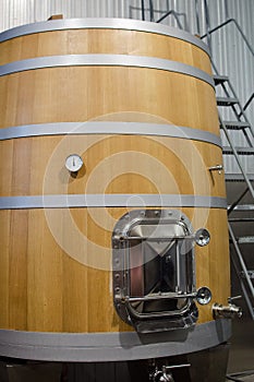 Wooden fermenter for wine photo