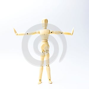 Wooden figure doll with extend the arms emotion for exercise con