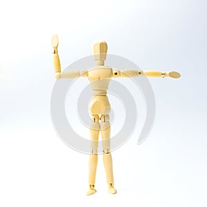 Wooden figure doll with extend the arms emotion for exercise con