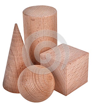 The wooden figure geometric shape