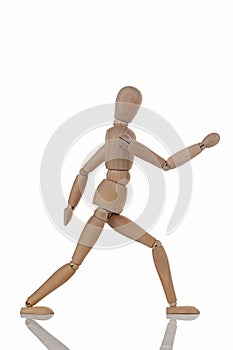 Wooden figure walking