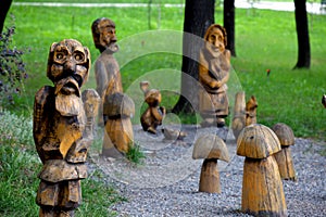 Wooden figures from fairy tales