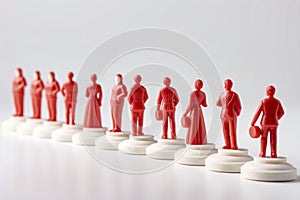 Wooden Figures in Line: Symbol of Social Conformity