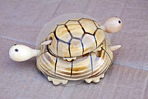 Wooden figurine of tortoise