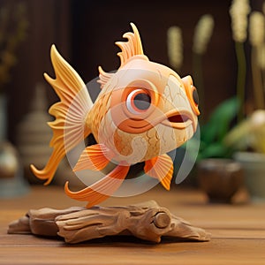 Wooden Fish Figure: High Quality, Ip, Pixar, Disney, Pop Mart