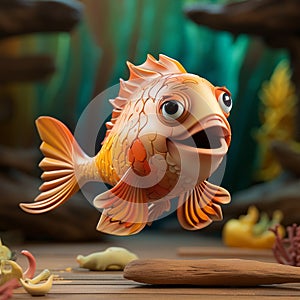 Wooden Fish Figure: High Quality, Detailed Face, Bright Colors