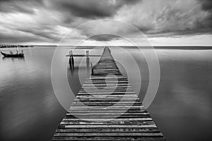 Wooden fisherman jetty