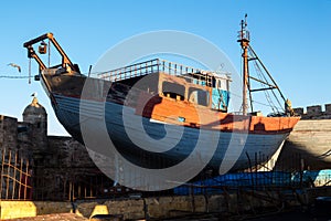 Wooden fishing boat, Essaouira, Morocco