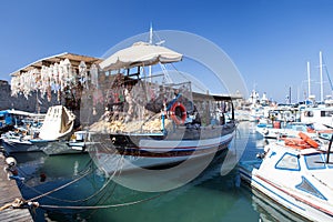 Wooden fishing boats in Greece