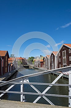 Wooden fishing sheds Hudiksvall