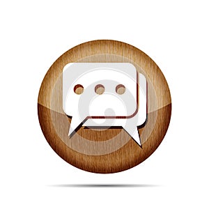 Wooden flat chat icon