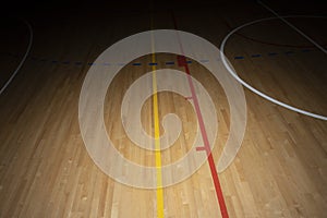 Wooden floor basketball