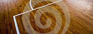 Wooden floor basketball court