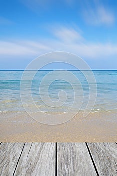 Wooden floor with beautiful ocean