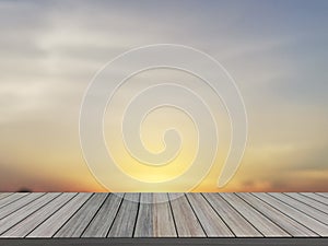 Wooden floor with blurred background