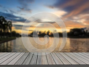 Wooden floor with blurred background