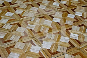 wooden floor with brown slats. background or texture